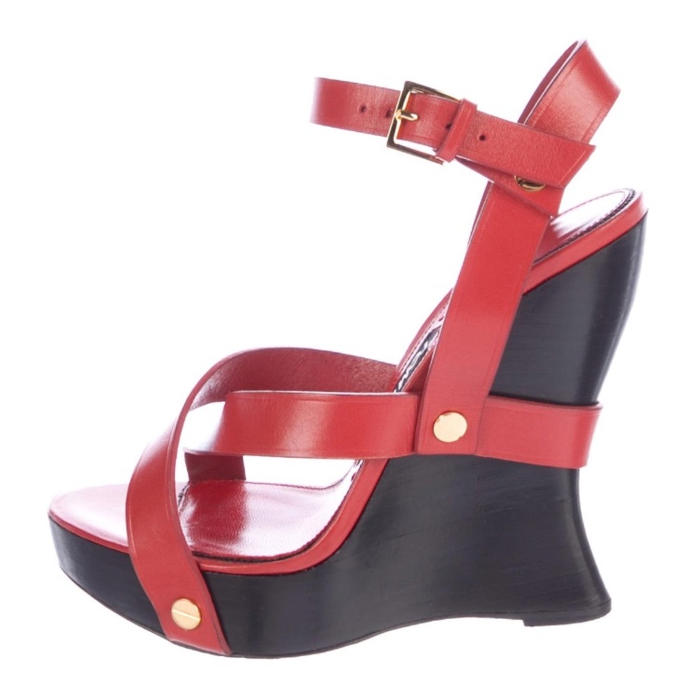Tom Ford Leather Wedged Sandals